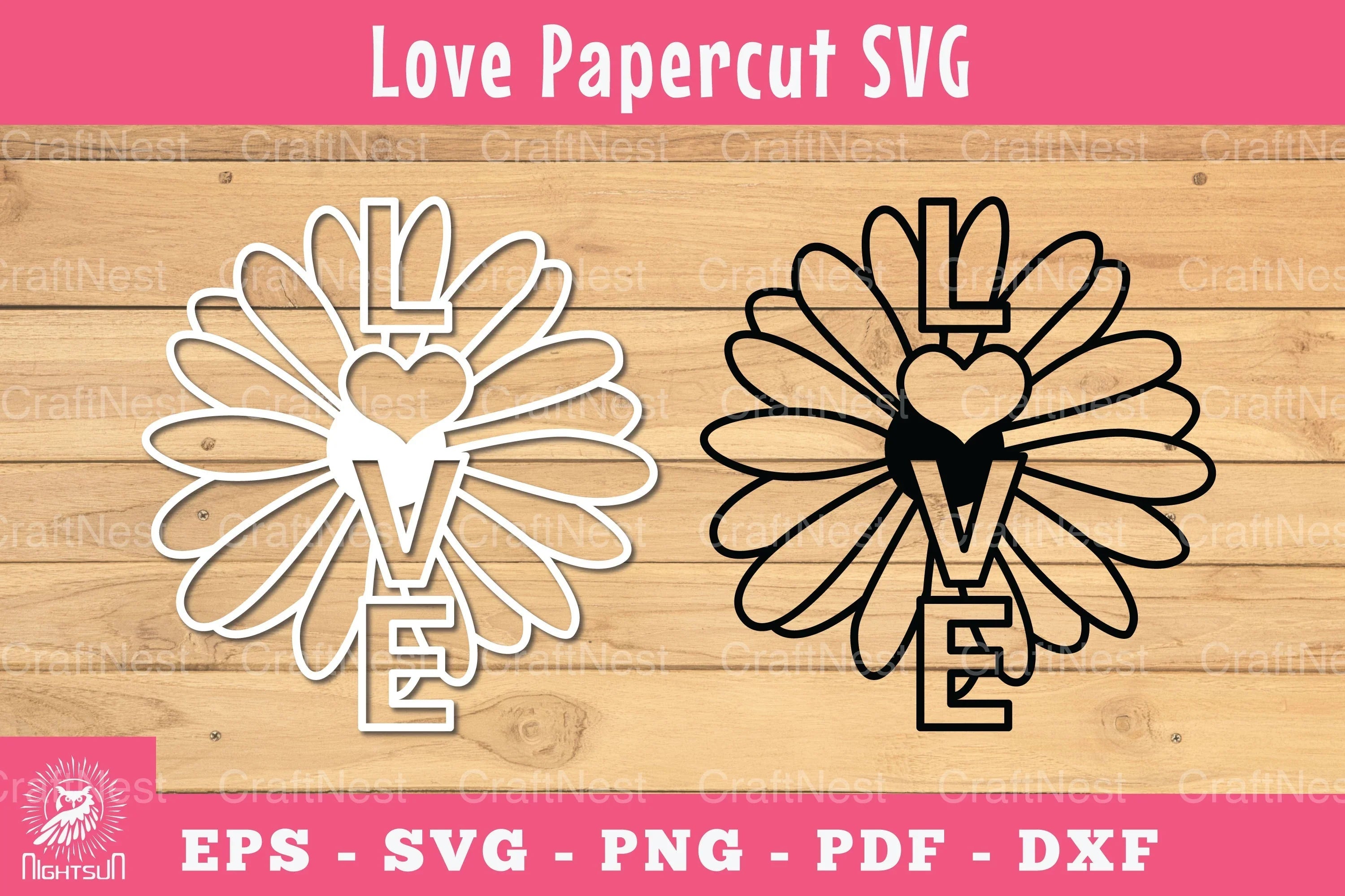 Floral Love Papercut SVG Bundle - CraftNest - Digital Crafting and Art