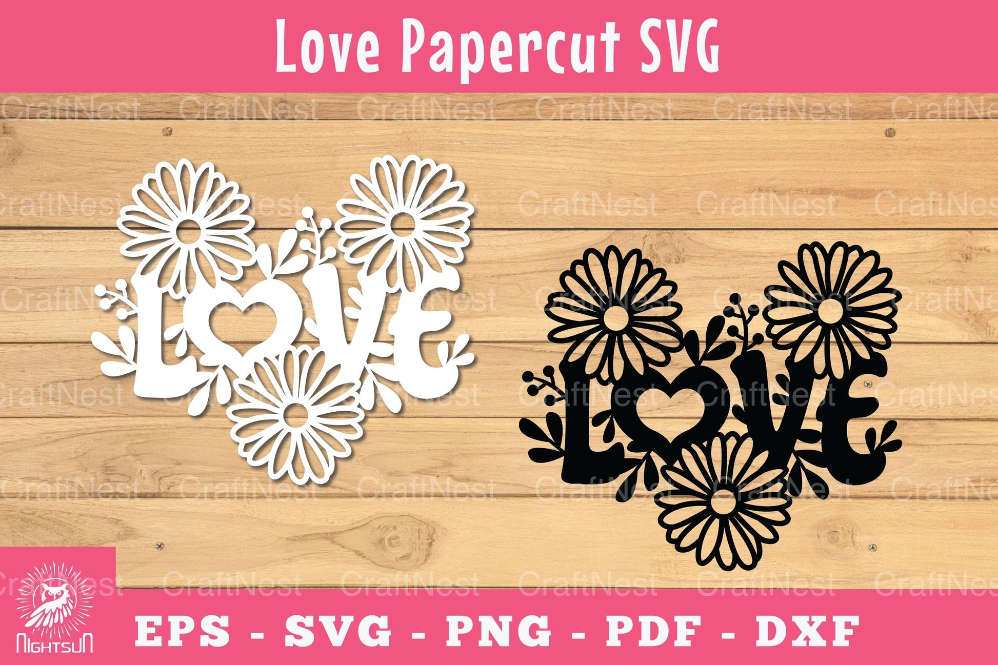 Floral Love Papercut SVG Bundle - CraftNest - Digital Crafting and Art