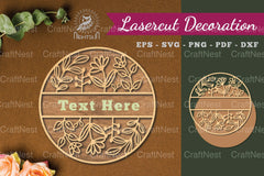 Floral Monogram Laser Cut Sign Clipart Bundle - CraftNest - Digital Crafting and Art