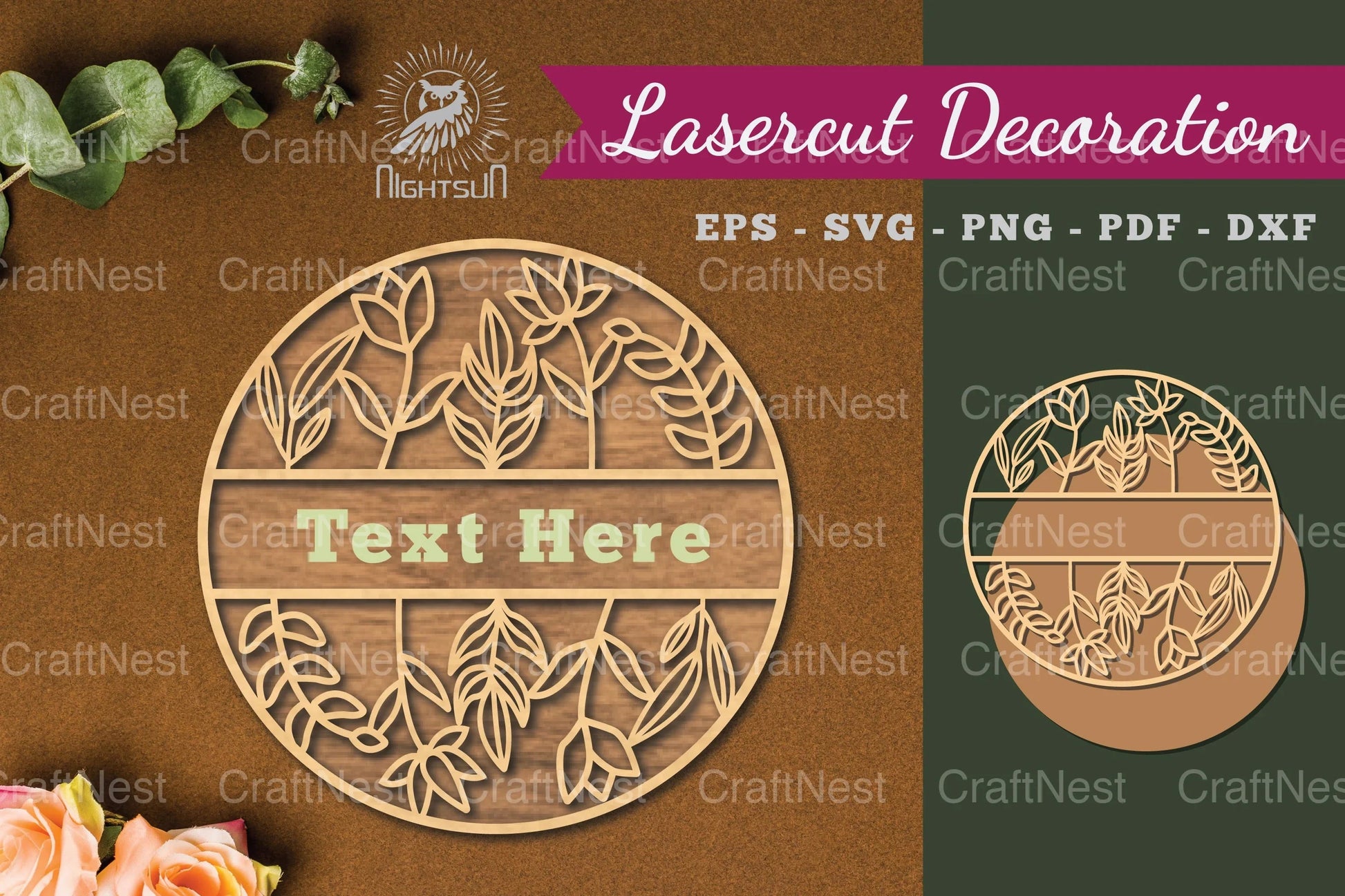 Floral Monogram Laser Cut Sign Clipart Bundle - CraftNest - Digital Crafting and Art