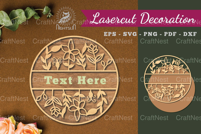 Floral Monogram Laser Cut Sign Bundle - CraftNest - Digital Crafting and Art