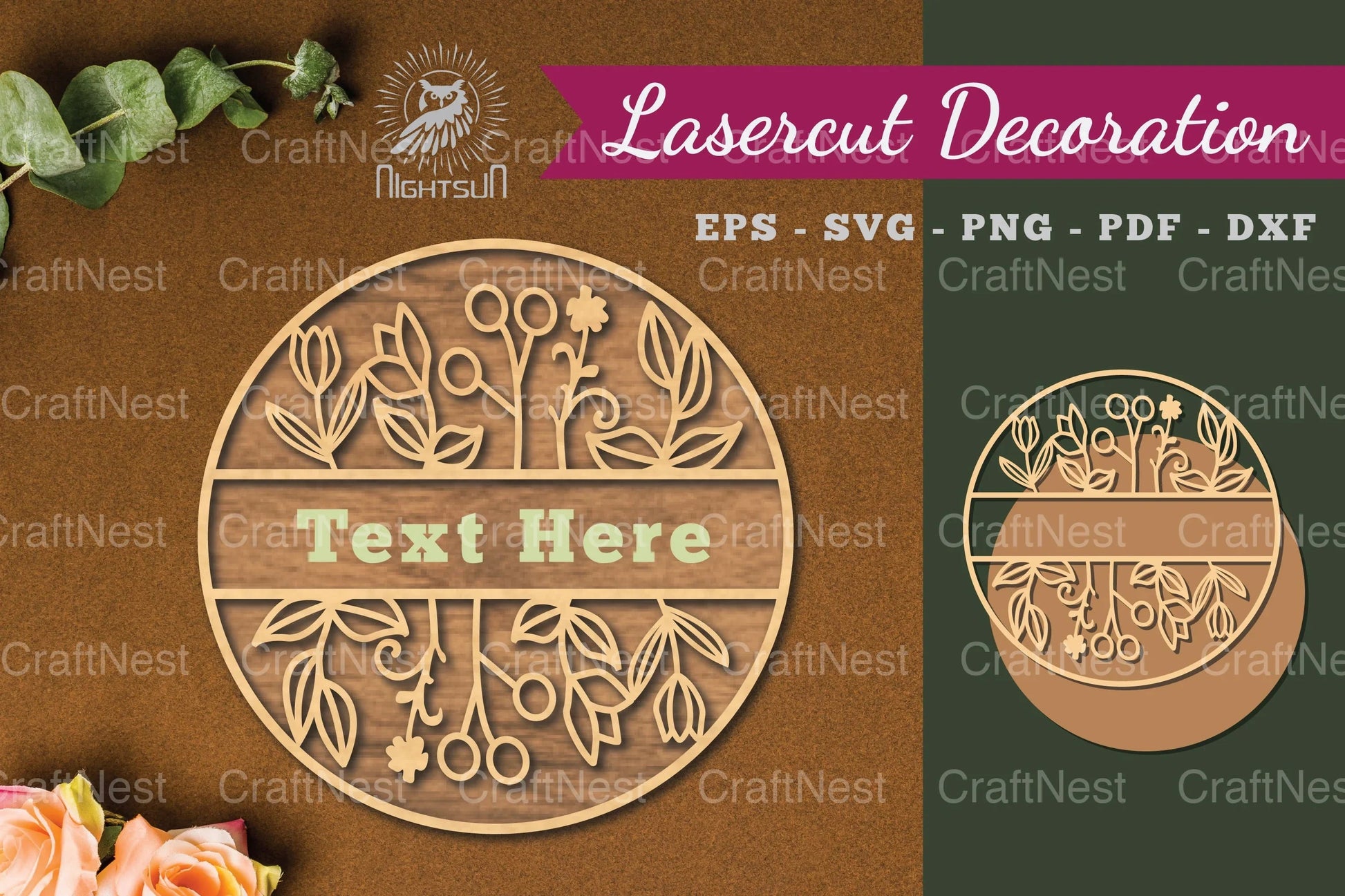 Floral Monogram Laser Cut Sign Bundle - CraftNest - Digital Crafting and Art