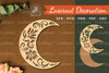 Floral Moon Laser Cut Decoration Clipart Bundle