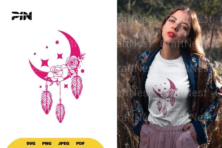 Boho Floral Moon SVG Bundle - CraftNest - Digital Crafting and Art