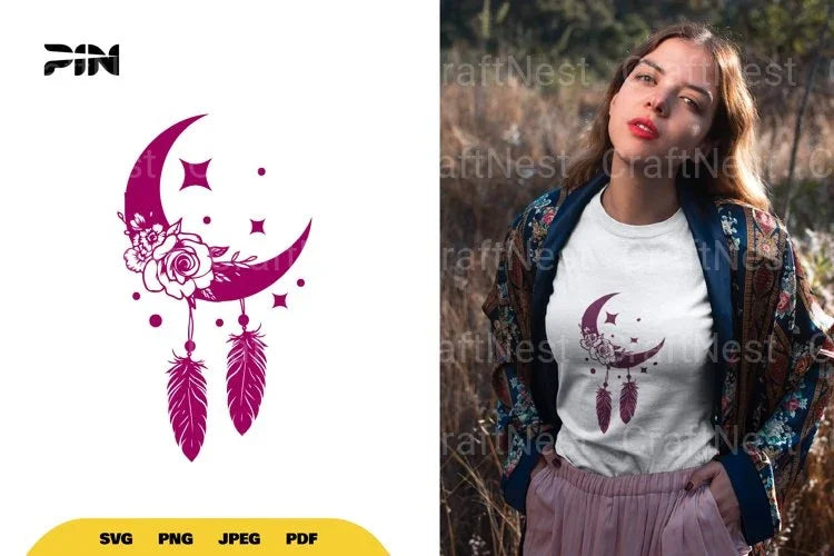 Floral Moon Boho SVG Bundle - CraftNest - Digital Crafting and Art