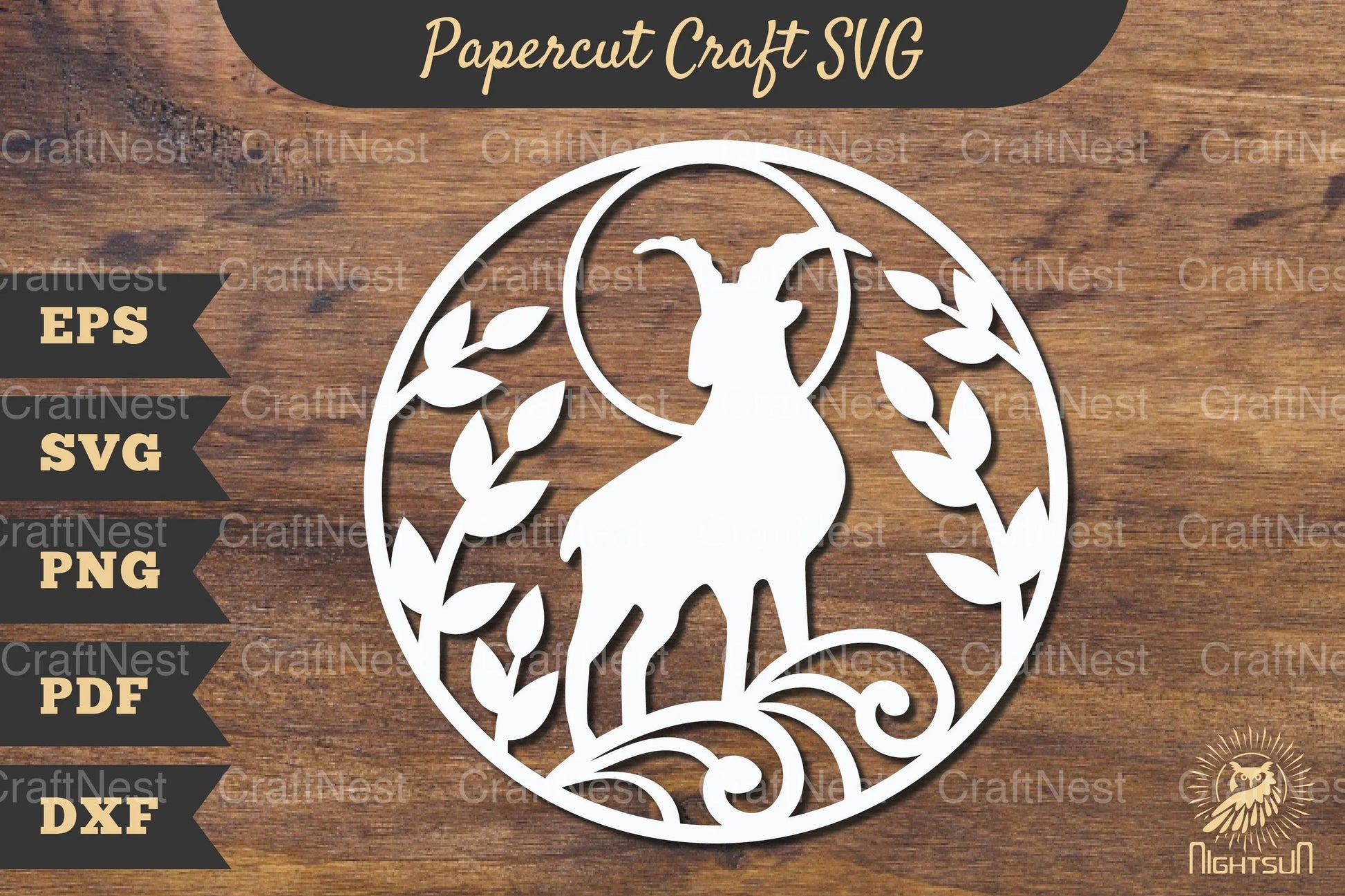 Floral Mountain Goat Papercut Craft Clipart Bundle - CraftNest - Digital Crafting and Art