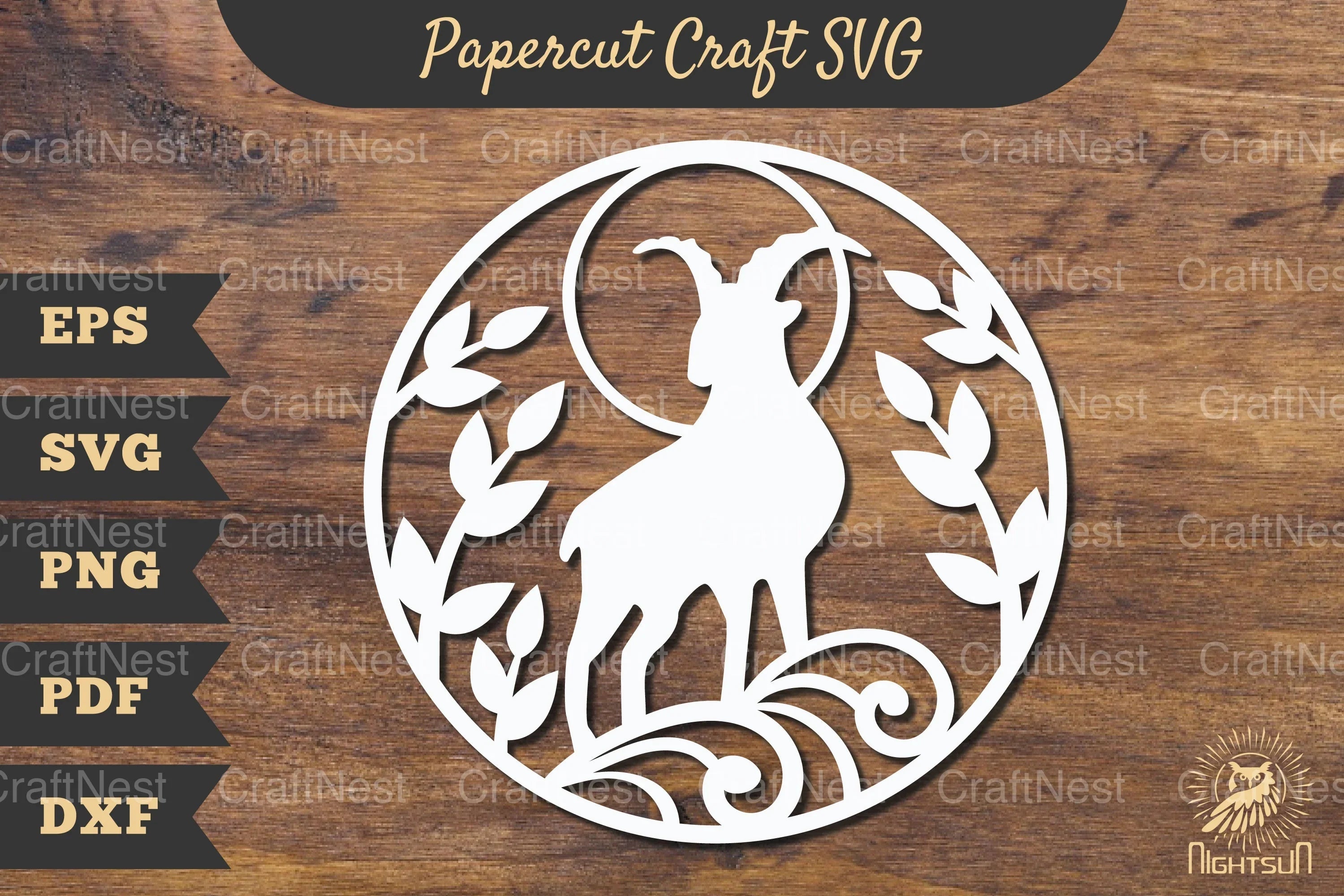 Floral Mountain Goat Papercut Craft Clipart Bundle - CraftNest - Digital Crafting and Art