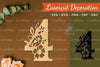 Floral Number Four Lasercut Decoration Clipart Bundle