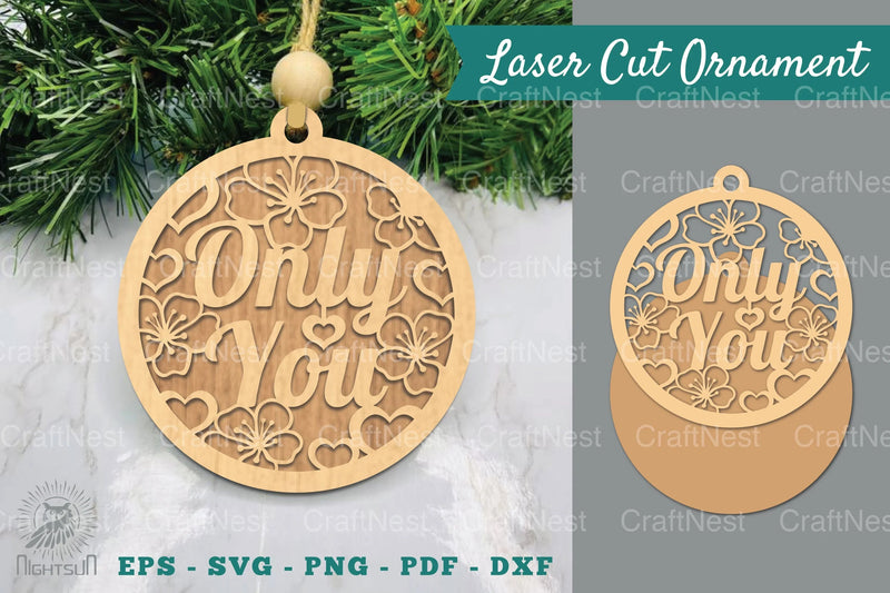 Floral Only You Laser Cut Ornament Clipart Bundle - CraftNest - Digital Crafting and Art