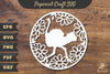 Floral Ostrich Papercut Craft Clipart Bundle