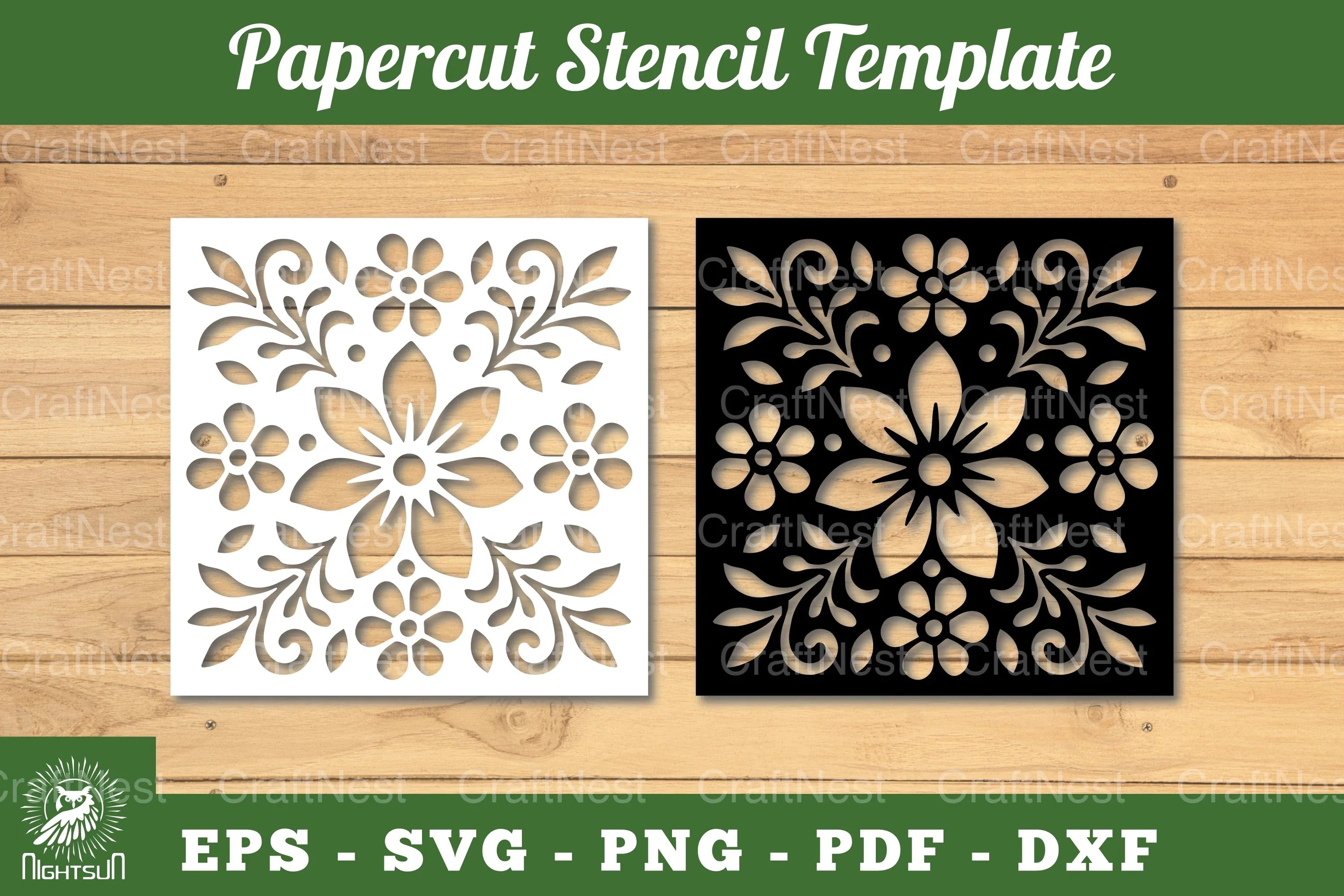 Floral Paper Cut Stencil Clipart Bundle - CraftNest - Digital Crafting and Art