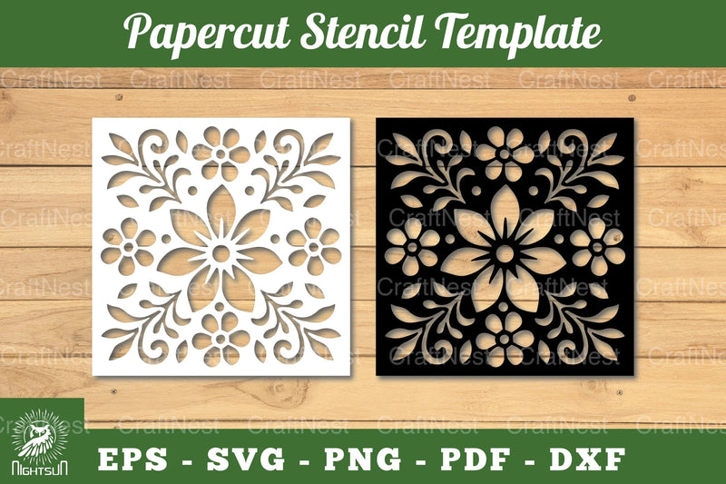 Floral Paper Cut Stencil Clipart Bundle - CraftNest - Digital Crafting and Art