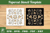Floral Paper Cut Stencil Clipart Bundle