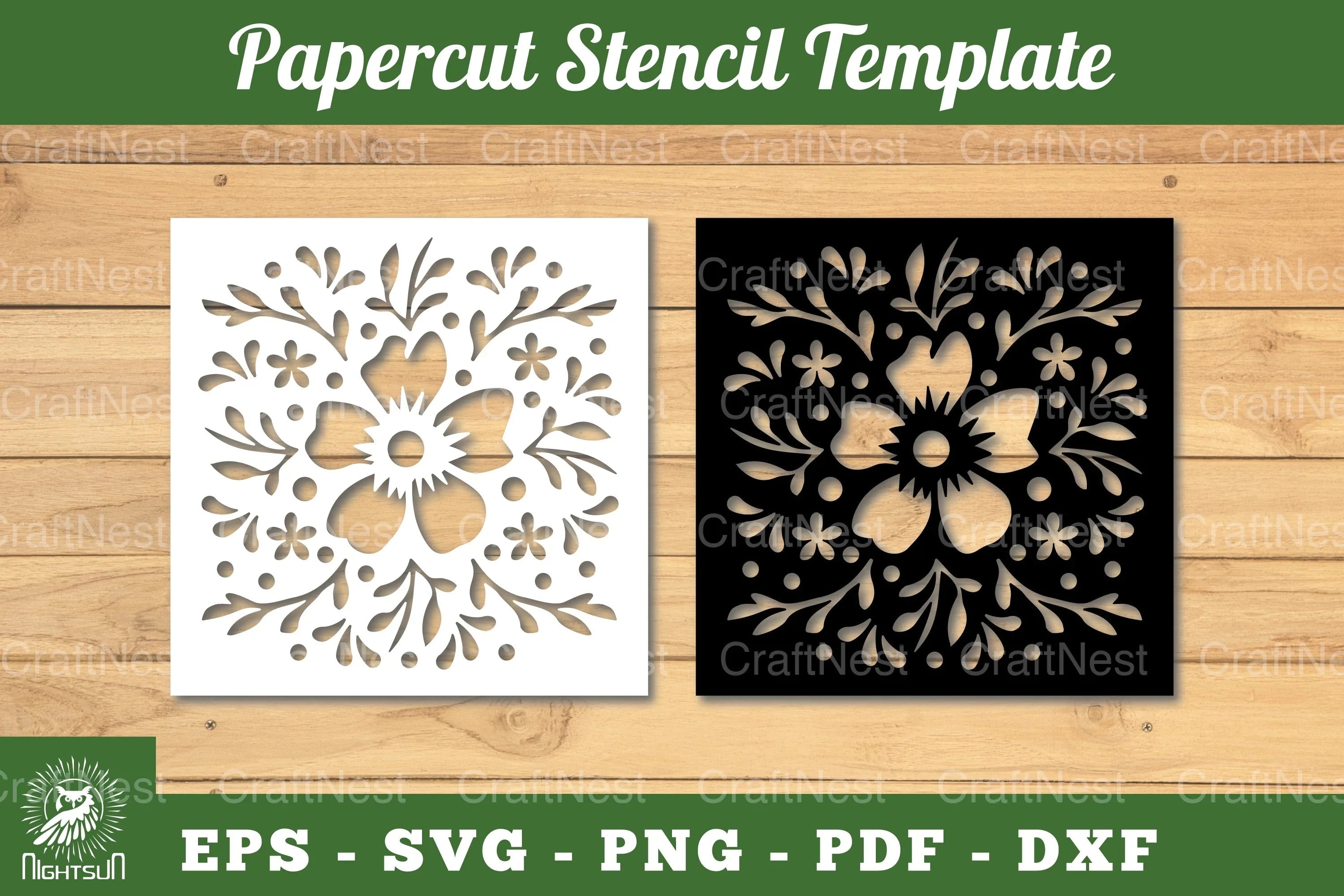 Floral Paper Cut Stencil Clipart Bundle - CraftNest - Digital Crafting and Art