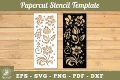 Floral Paper Cut Stencil Template Clipart Bundle - CraftNest - Digital Crafting and Art