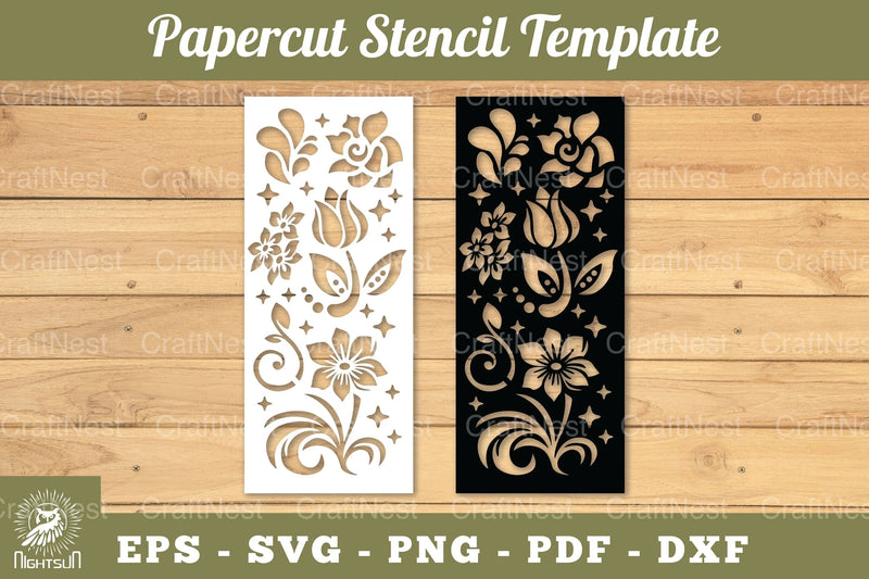 Floral Paper Cut Stencil Template Clipart Bundle - CraftNest - Digital Crafting and Art
