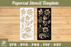 Floral Paper Cut Stencil Template Clipart Bundle