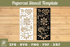 Floral Paper Cut Stencil Template Clipart Bundle - CraftNest - Digital Crafting and Art