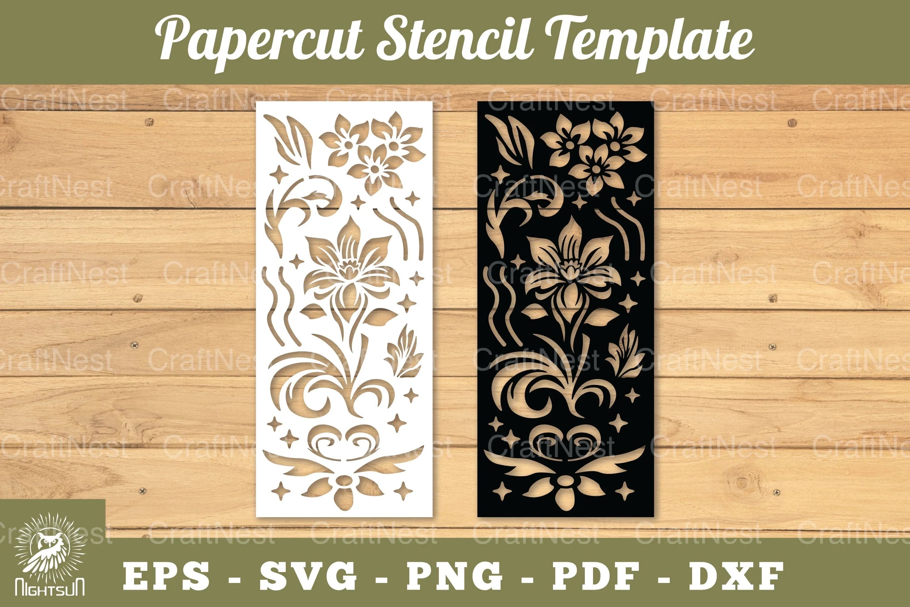 Floral Paper Cut Stencil Template Clipart Bundle - CraftNest - Digital Crafting and Art