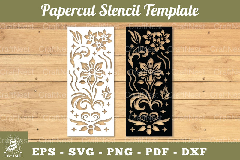 Floral Paper Cut Stencil Template Clipart Bundle - CraftNest - Digital Crafting and Art