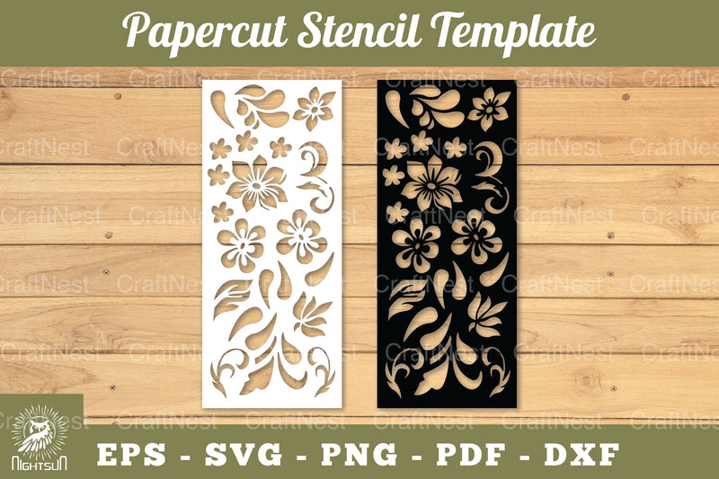 Floral Paper Cut Stencil Template Clipart Bundle - CraftNest - Digital Crafting and Art