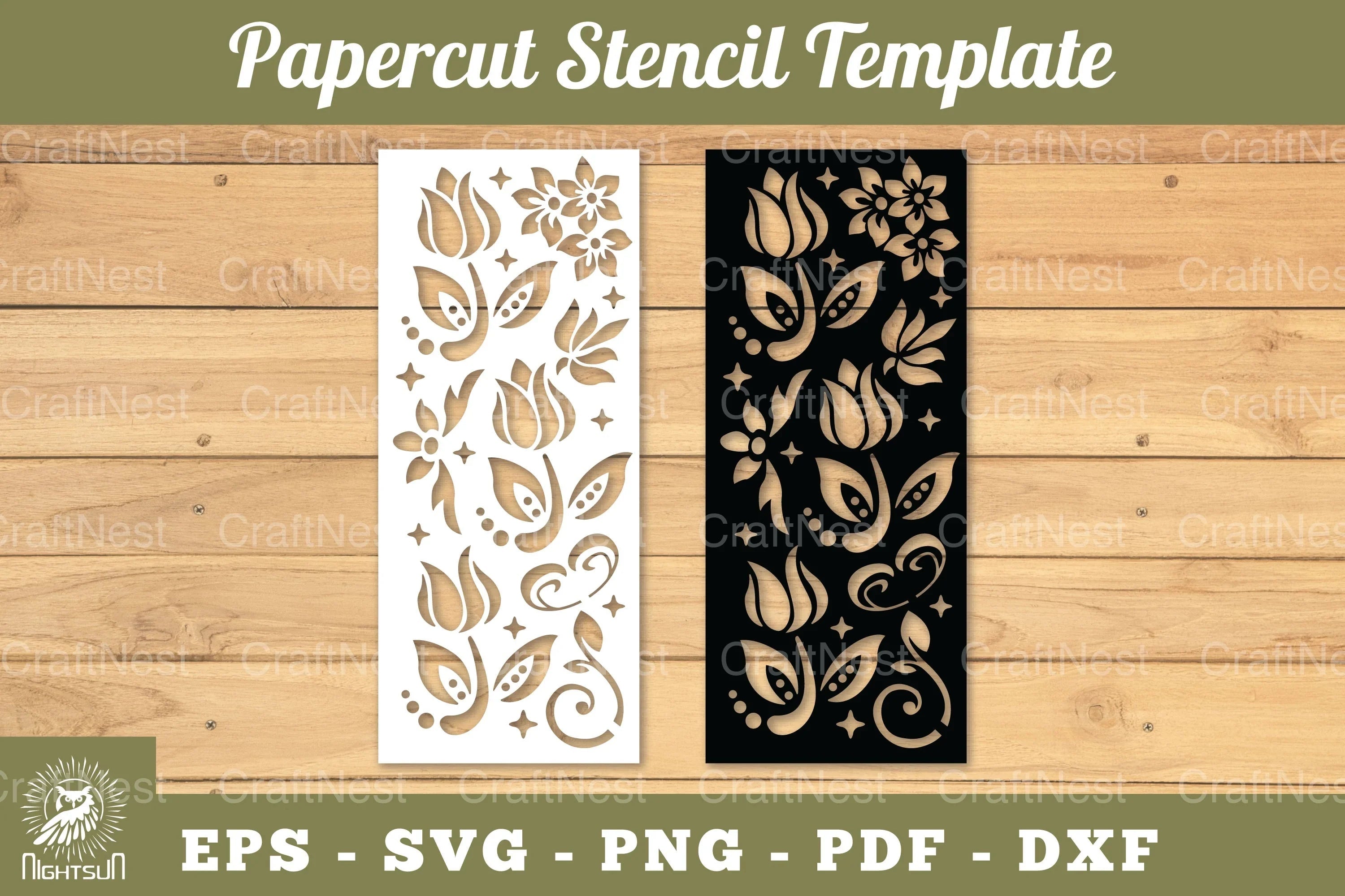 Floral Paper Cut Stencil Template Clipart Bundle - CraftNest - Digital Crafting and Art