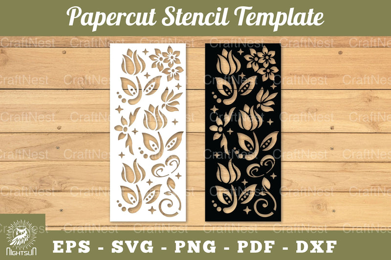 Floral Paper Cut Stencil Template Clipart Bundle - CraftNest - Digital Crafting and Art