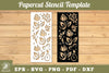Floral Paper Cut Stencil Template Clipart Bundle