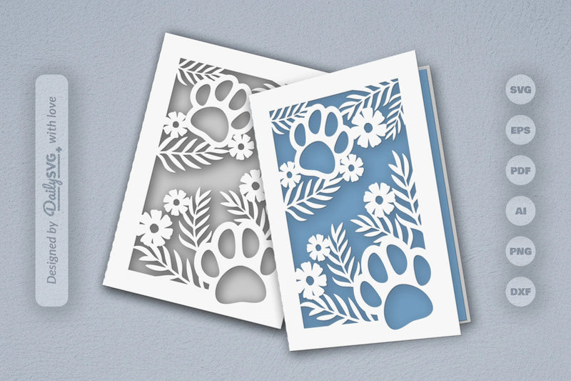 Floral Paw Print SVG Bundle - CraftNest - Digital Crafting and Art