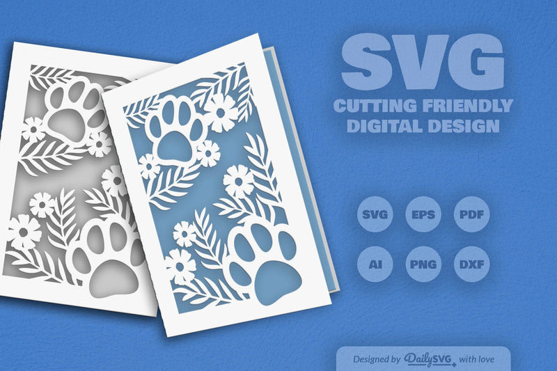 Floral Paw Print SVG Bundle - CraftNest - Digital Crafting and Art