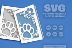 Floral Paw Greeting Card Clipart SVG Bundle - CraftNest - Digital Crafting and Art