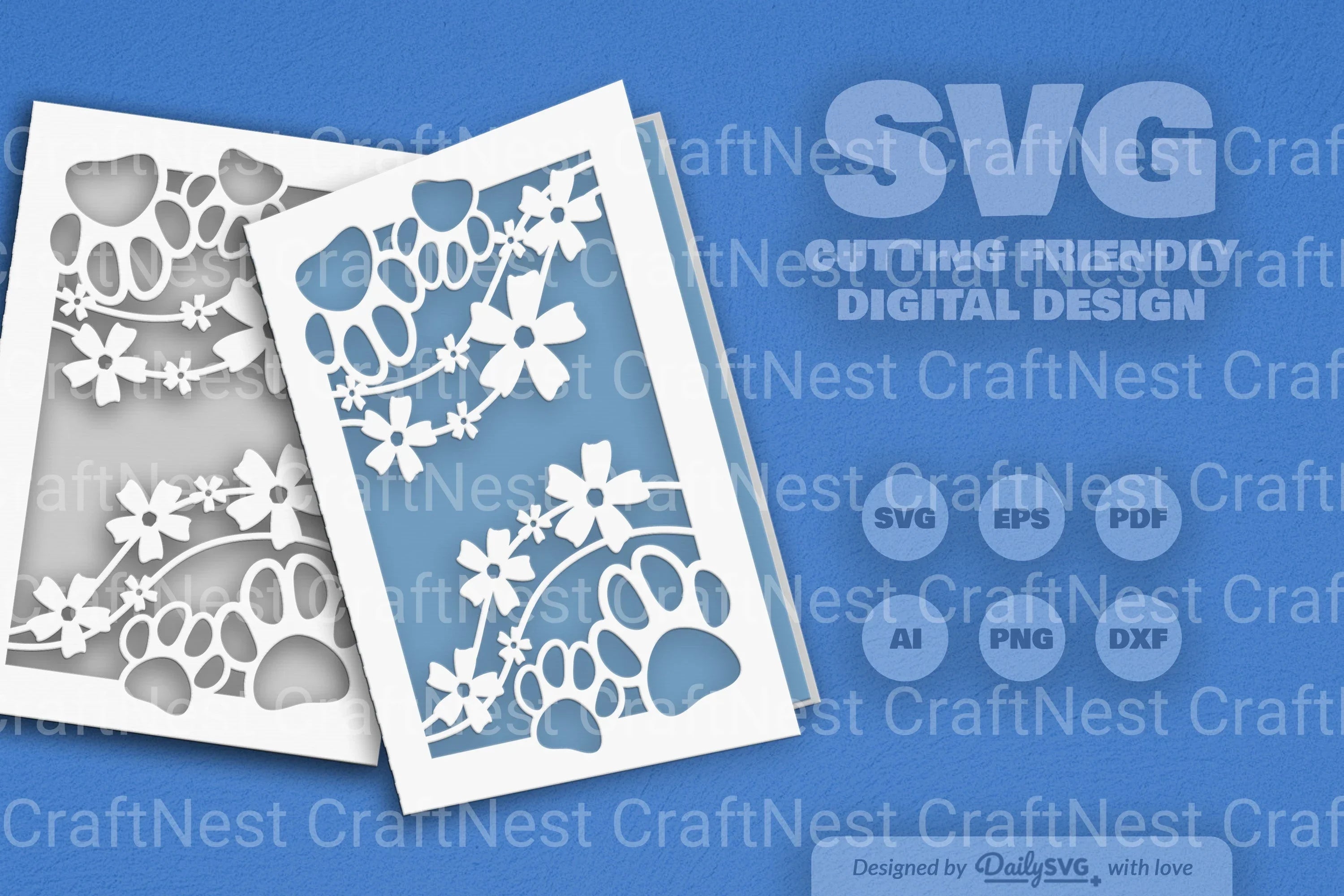 Floral Paw SVG Bundle for Pet Lovers