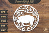 Floral Pig Papercut Craft Clipart Bundle