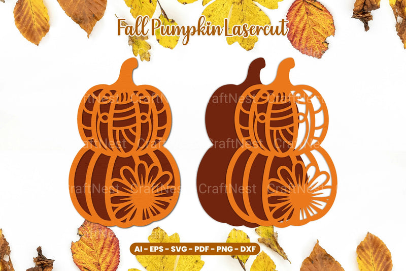 Floral Pumpkin Laser Cut SVG Bundle - CraftNest - Digital Crafting and Art