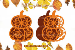 Floral Pumpkin Laser Cut SVG Bundle - CraftNest - Digital Crafting and Art