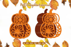 Floral Pumpkin Laser Cut SVG Bundle - CraftNest - Digital Crafting and Art