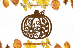 Floral Pumpkin Laser Cut SVG Bundle - CraftNest - Digital Crafting and Art