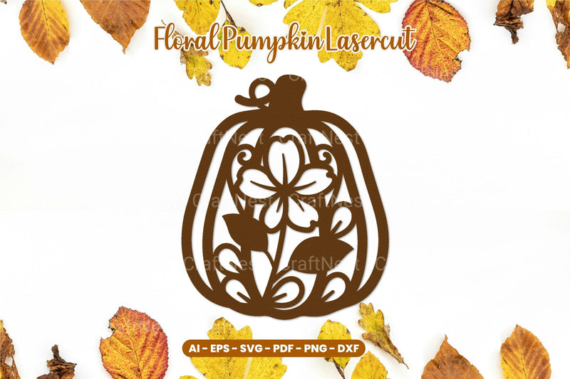Floral Pumpkin Laser Cut SVG Bundle - CraftNest - Digital Crafting and Art