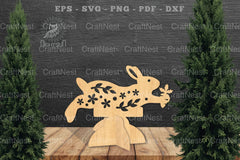 Floral Rabbit Laser Cut Home Decor Clipart Bundle - CraftNest - Digital Crafting and Art