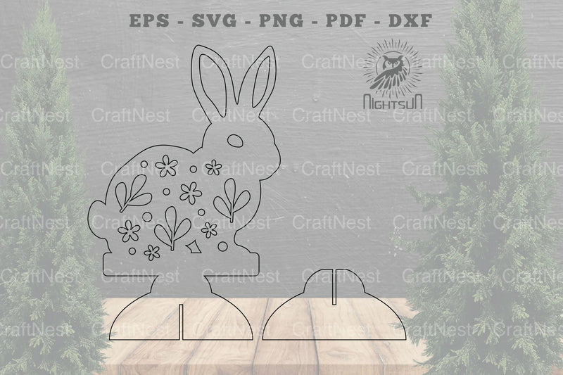 Floral Rabbit Laser Cut Home Decor Clipart Bundle - CraftNest - Digital Crafting and Art