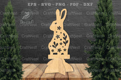 Floral Rabbit Laser Cut Home Decor Clipart Bundle - CraftNest - Digital Crafting and Art