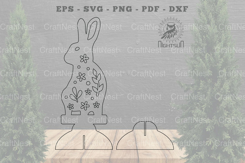 Floral Rabbit Laser Cut Home Decor Clipart Bundle - CraftNest - Digital Crafting and Art