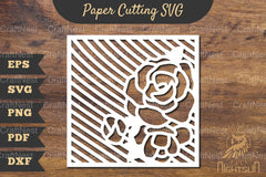 Floral Rectangle Frame Papercut SVG Bundle - CraftNest - Digital Crafting and Art