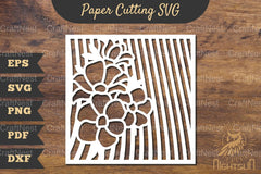 Floral Rectangle Frame Papercut SVG Bundle - CraftNest - Digital Crafting and Art