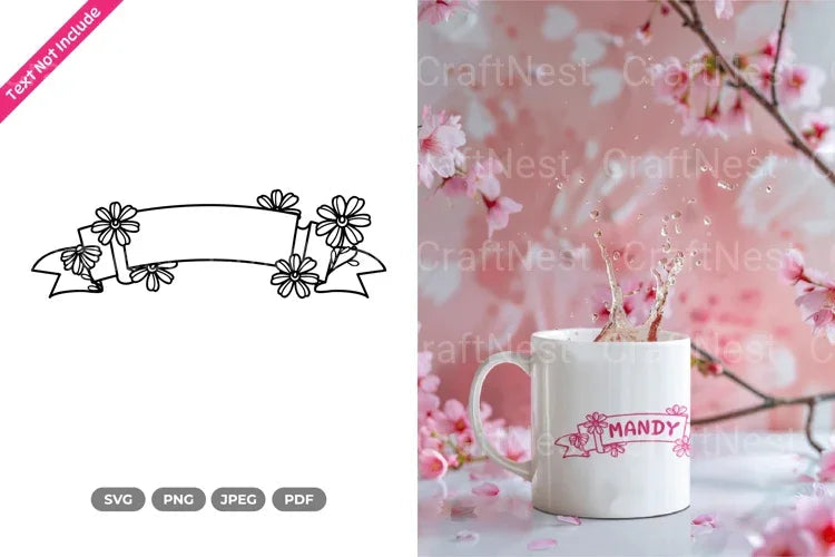 Floral Ribbon Border SVG Bundle - CraftNest - Digital Crafting and Art