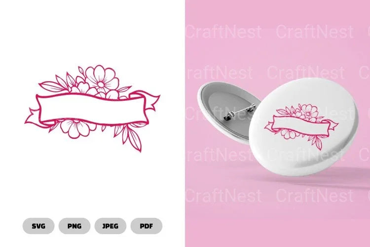 Floral Ribbon Border SVG Bundle - CraftNest - Digital Crafting and Art