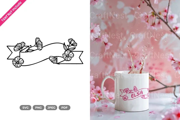 Floral Ribbon Border SVG Bundle - CraftNest - Digital Crafting and Art
