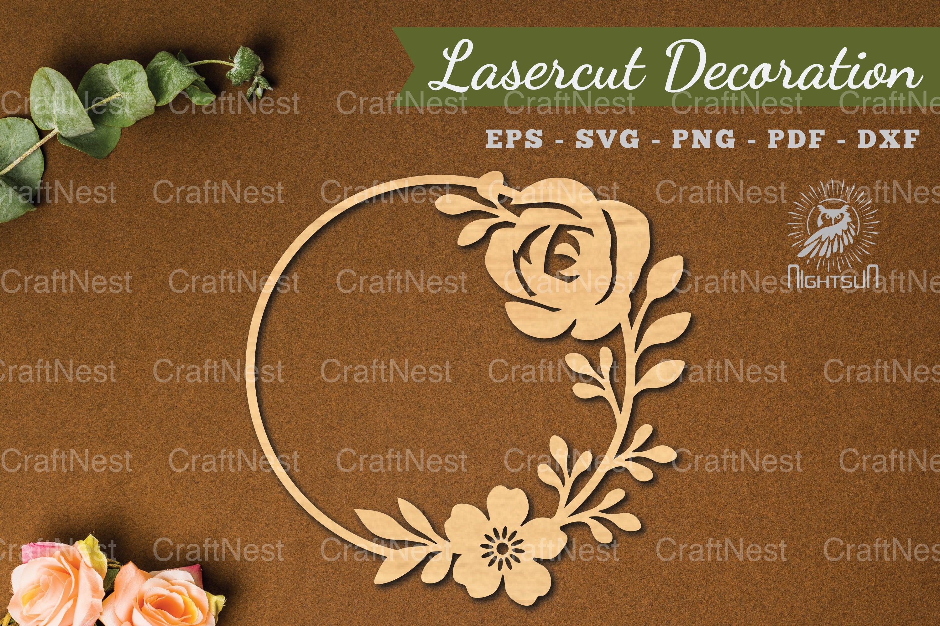 Floral Round Lasercut Decoration Clipart Bundle - CraftNest - Digital Crafting and Art