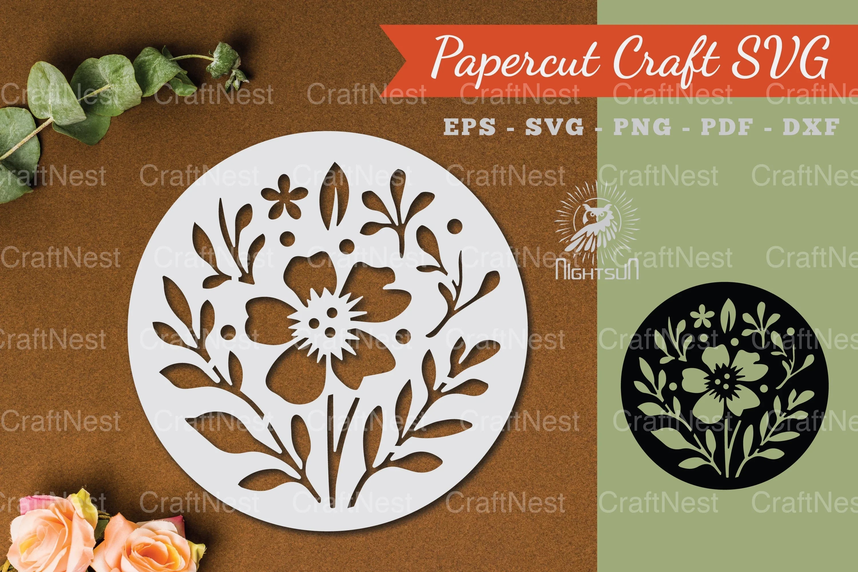 Floral Round Paper Cut SVG Bundle - CraftNest - Digital Crafting and Art