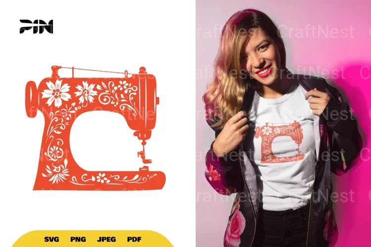 Floral Sewing Machine SVG Bundle - CraftNest - Digital Crafting and Art